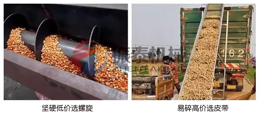 糧食螺旋輸送機(jī)和糧食皮帶輸送機(jī)使用上有什么區(qū)別？